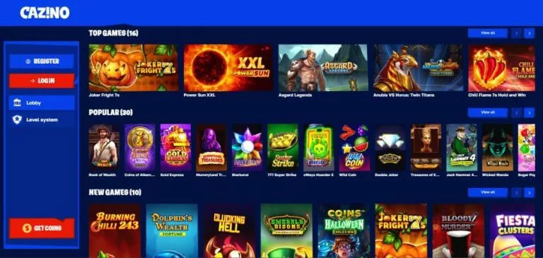 Games at Cazino social casino