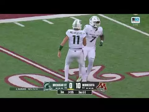 Video: Milivojevic Finds Bullard for the 71-YD TD vs. Minnesota | Michigan State Football