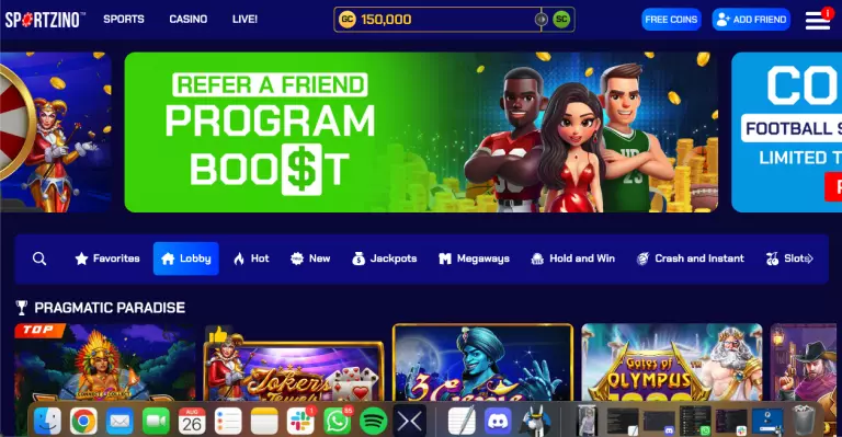 Sportzino Homepage