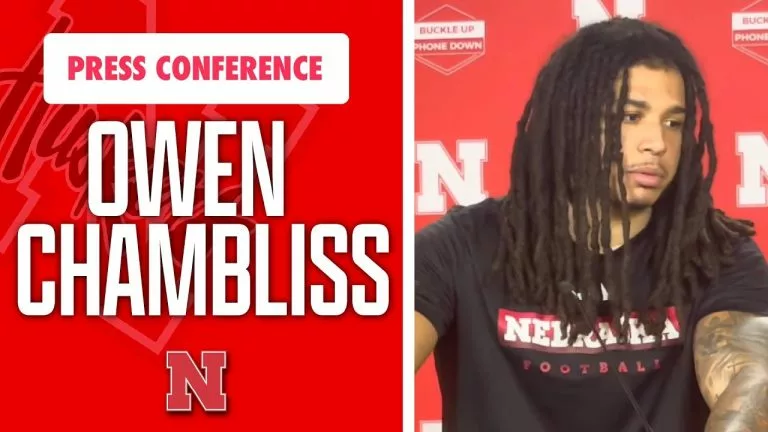 Video: Nebraska Football LB Owen Chambliss meets with the media on Saturday I GBR