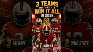 Video: Top 3 College Football Teams most Likely to win the Natty in 2026 #indianahoosiers #buckeyes #canes