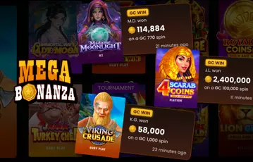 Mega Bonanza slot games displayed on gaming platform screen